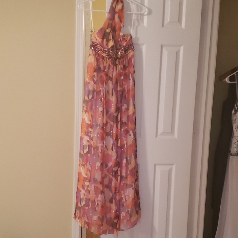 Backless colorful halter dress